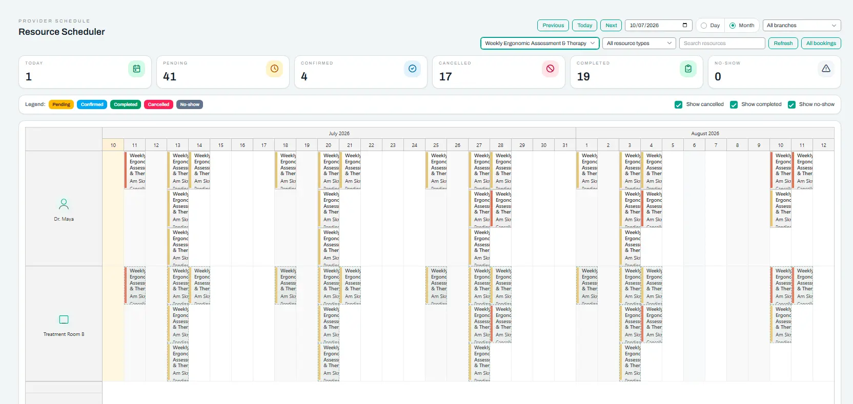 Resource scheduler board