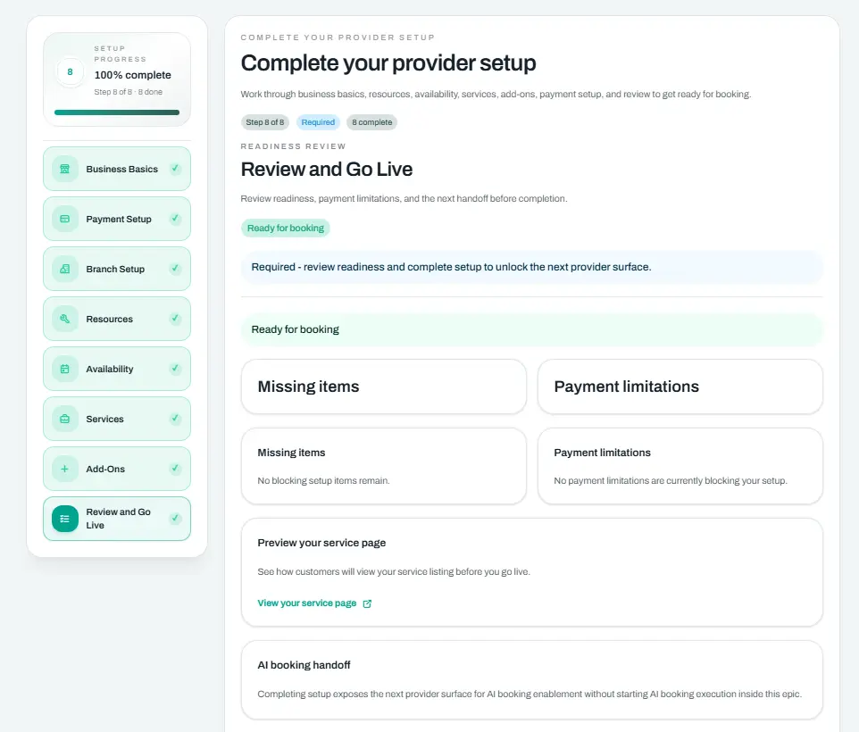 Services catalog list