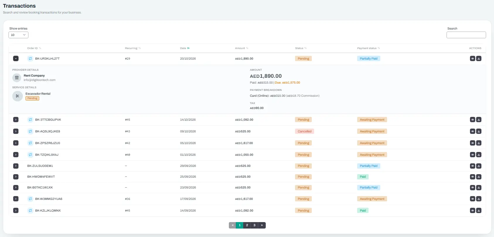 Transaction ledger