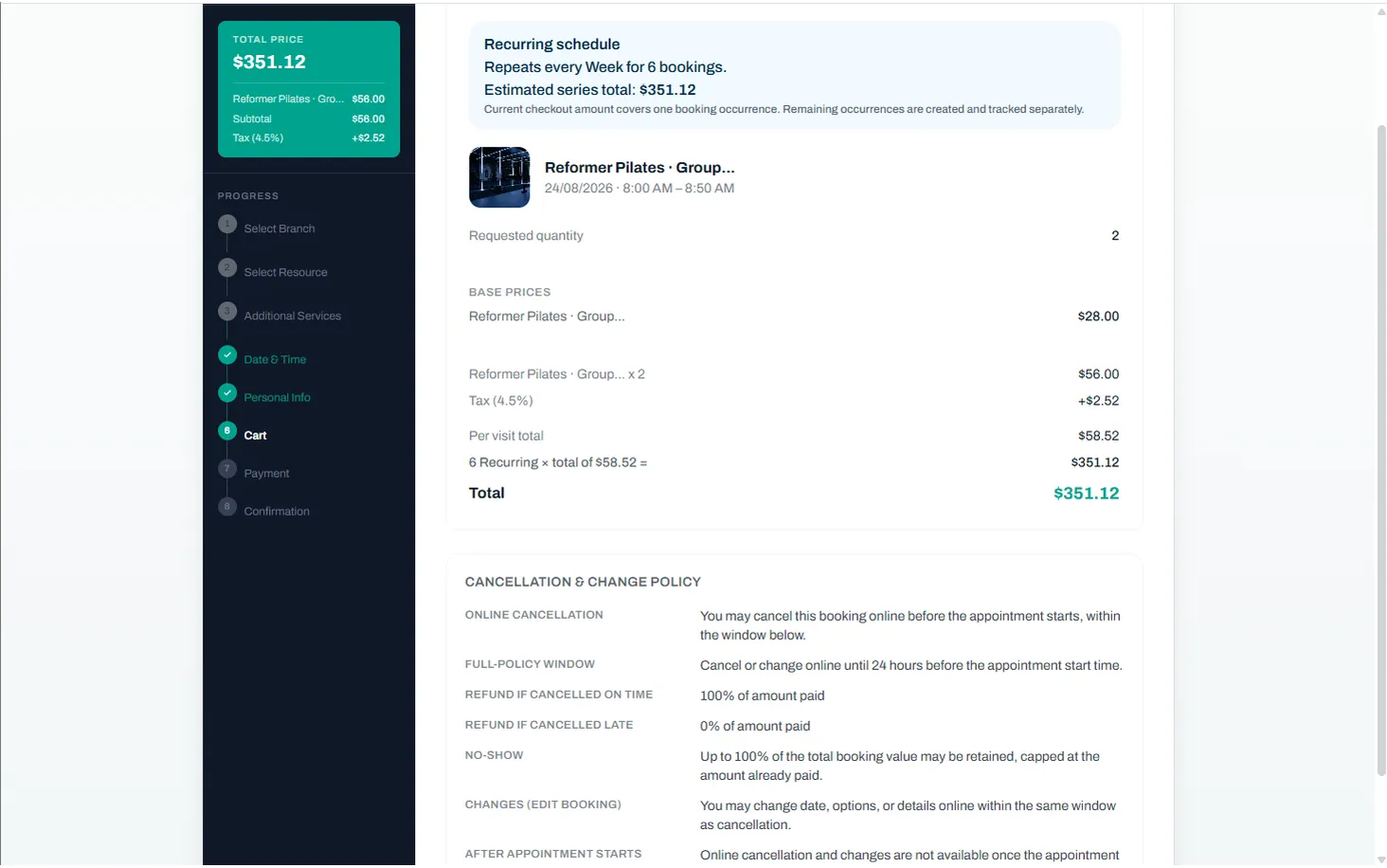 The full breakdown, before they commit — Reservai Fitness Studio Booking